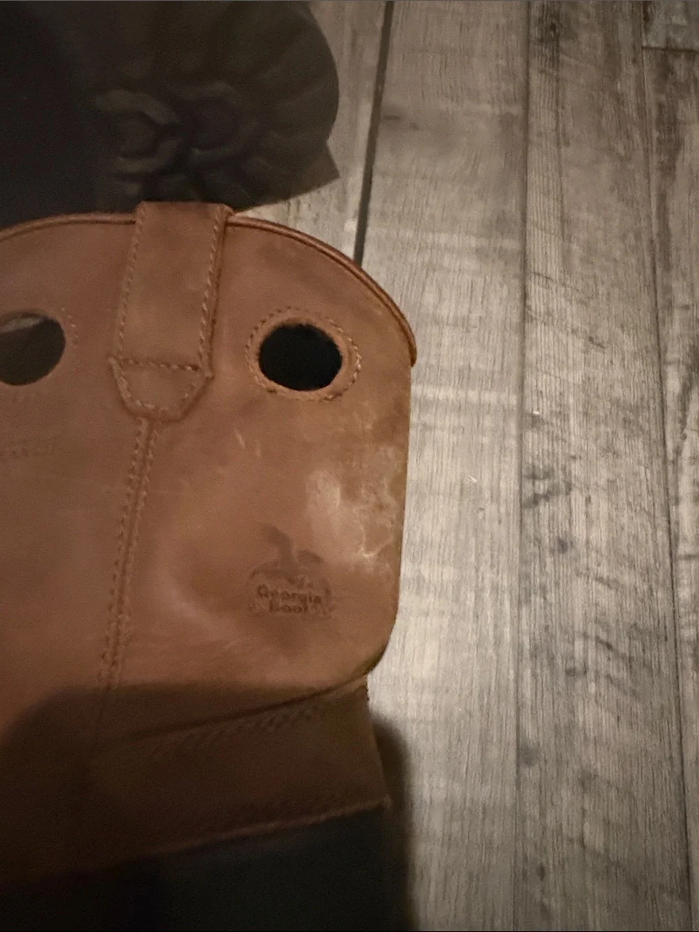Georgia Boots Size 1M boys. Brown Suede Waterproof Work Boots
